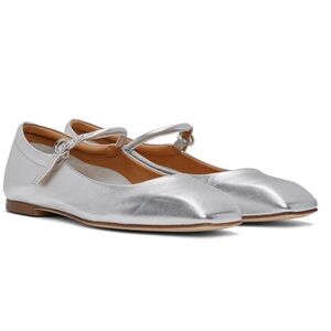 Aeyde Uma Silver Ballet Flats